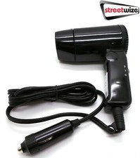 Small 12V Black Compact Travelling Festival & Camping Portable In Car Hair Dryer