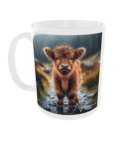 Personalised highland cow mug - personalised,