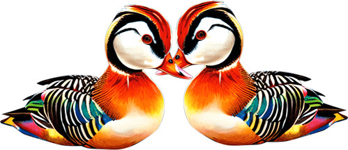 Mandarin ducks couple bedroom - couple,