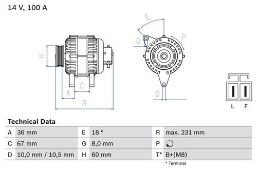 Bosch alternator for vauxhall - alternator,