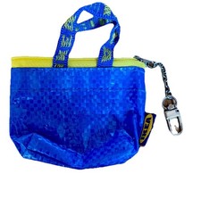 IKEA Coin Purse Change Zipper Money Bag Key Holder Mini Blue Bag Adorable