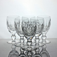 Set of six Waterford Crystal Colleen pattern white wine glasses