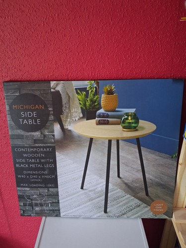 Michigan oak side table - side,