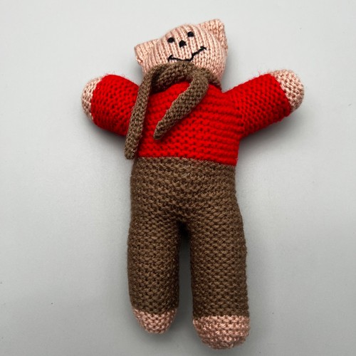 Hand knitted teddy bear - knitted,