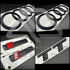 Matte Black Badge Set Front And Rear Rings Fits Audi TT S Line MK3 8S