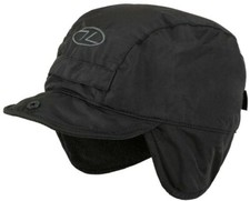 GENTS WATERPROOF WINDPROOF MOUNTAIN HAT BLACK mens winter fleece inner hike cap