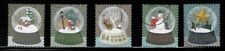 Japan 2022 Winter Greetings Snow Globes 84Y Complete Used Set Sc# 4631 a-e