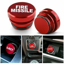 Universal Red Fire Missile Plug Button Car Cigarette Lighter Cover Accessories