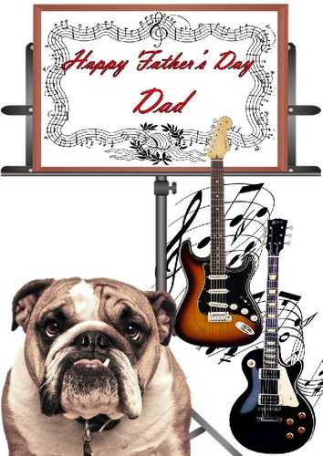 Fd244 bulldog dog guitar - dog,