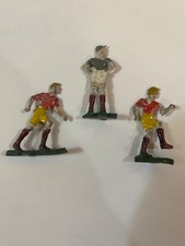Vintage Set of 3 Lead Soccer Football Figures- Handpainted ~TY94
