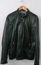 Massimo Dutti Black Leather  Bomber Jacket - Size L | Thames Hospice