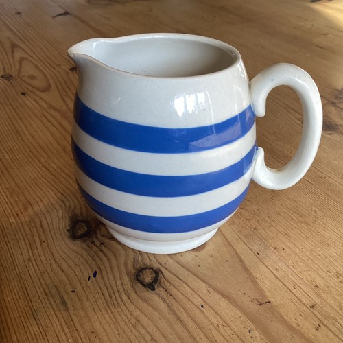 Vintage blue and white striped - and,