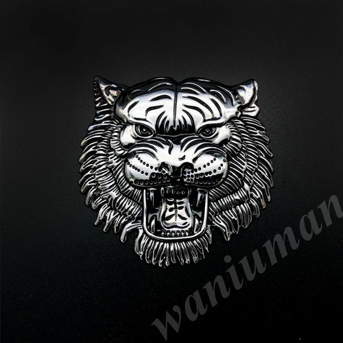 1pc chrome metal tiger head - chrome,