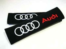 2 x Audi Embroidered Badge Seat Belt Cushion Pads