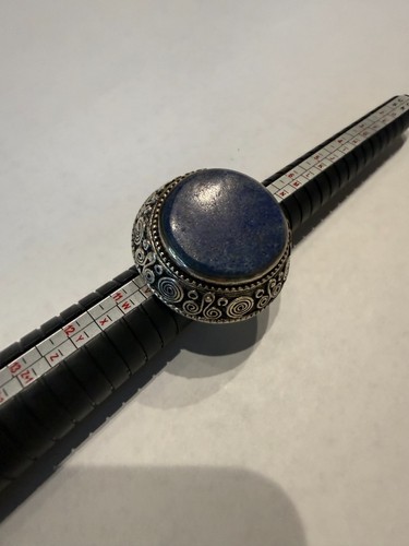 Large silver blue stone ring - large,