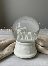 White Polar Bear & Cub Snow