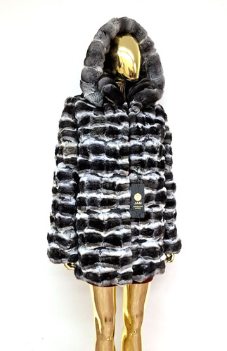 Chinchilla fur coat jacket - chinchilla,
