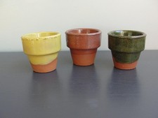 3 Miniature Terracotta Glazed