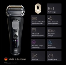 Braun Series 9 PRO+ 9670CC Electric Shaver 6 in 1 Smart Center, Power Case
