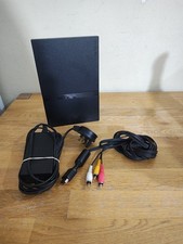 Sony PS2 Slim Black SCPH-75003 - Console with Cables - Good Working Order