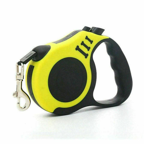 Yellow retractable dog lead - dog,