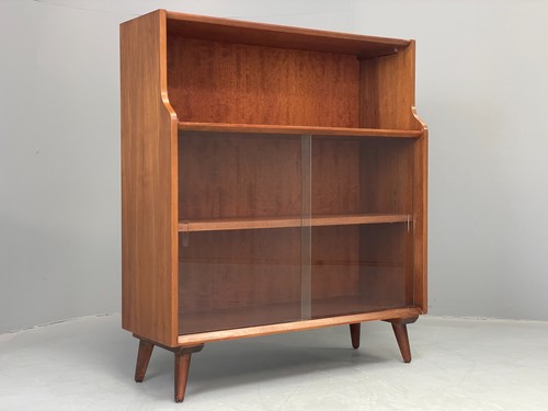 Vintage bookcase walnut 1960s - bookcase,