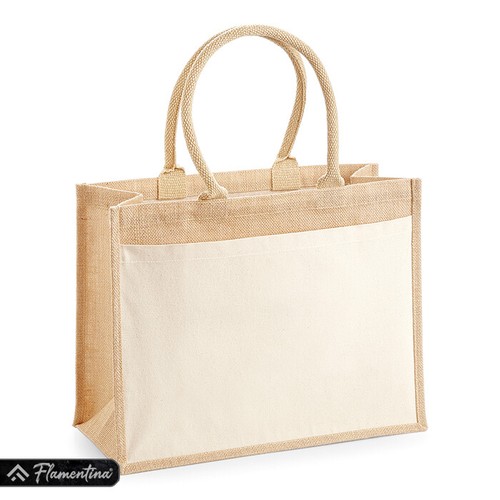 Jute hessian shopping bag - jute,