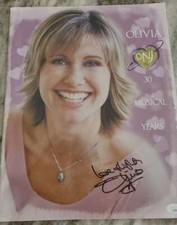 Olivia Newton John JSA Coa Signed 11x14 30 Musical Years Book Autograph
