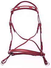 Bitless Bridle & crossover & Reins Chestnut Tan Brown Leather FULL Size