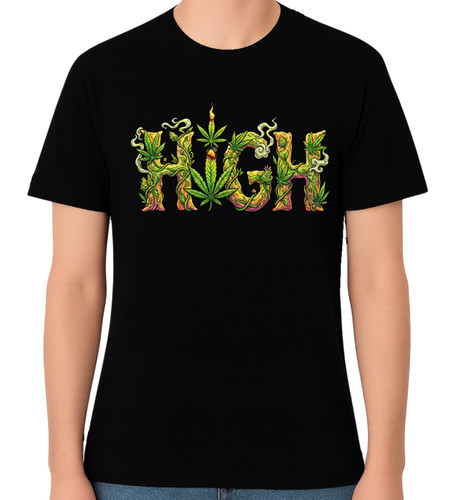 High weed leaf - high, typography