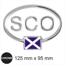 SCO Scotland Scottish Saltire flag Oval Chrome Effect Domed Resin 3D Car Sticker