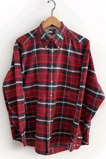 Vintage Tommy Hilfiger Red Tartan Shirt – Crest Logo – 100% Cotton – Size L
