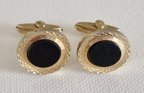 Vintage gold tone black - vintage, &
