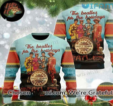 The Beatles FOR THE HOLIDAY Ugly Christmas Sweater All sizes JJ5839