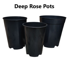 Deep plastic plant pots - plastic,