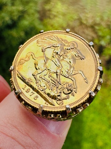 Full sovereign ring 22k coin - full, ring,