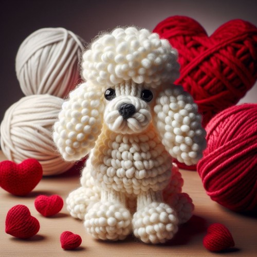 Luxury white poodle birthday - white,