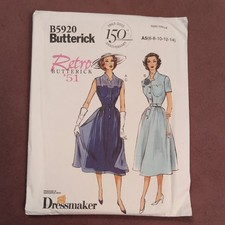Retro Butterick 1951 B5920 Dress Slip Belt Sewing Pattern UNCUT Size A5 6-14 (B)