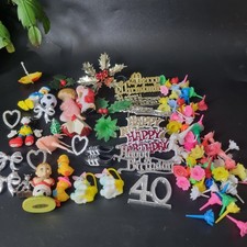 Vintage Christmas Birthday Anniversary Cake Decorations Retro Toppers