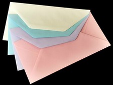 58 Pastel-coloured DL Envelopes 110x220mm 4x8.5" Greeting Invitation Craft Party