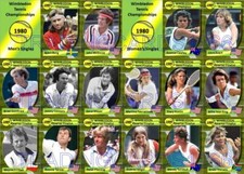 Wimbledon 1980 Tennis Trading Cards Bjorg McEnroe Cawley Evert-Lloyd