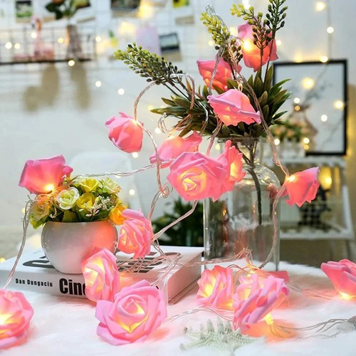 Rose flower led fairy string - rose,
