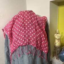 100% linen scarf polka dot