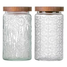 Vintage Glass Jars with Wooden