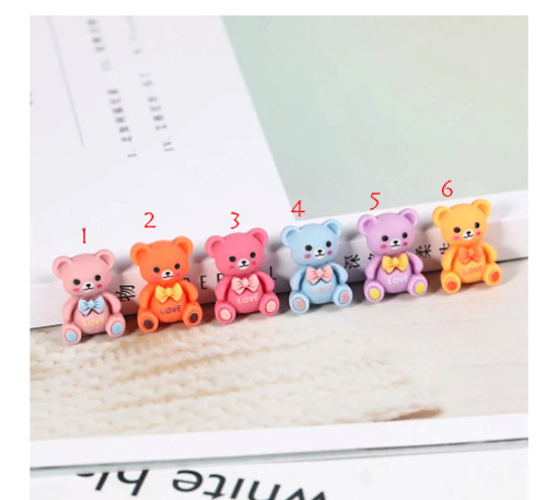 5pcs love bear resin - bear, cabachons