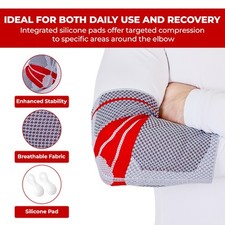 Elbow Support Compression Sleeve Brace,Gym Training, Sports Injury & Pain Relief