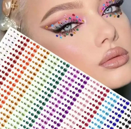 Eye face gems stick jewels - on,