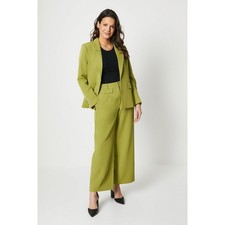Principles Womens/Ladies Zip Pocket Petite Wide Leg Trousers18 UK Khaki Green  D