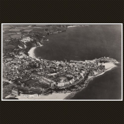 Tenby aerial view real photo - view,