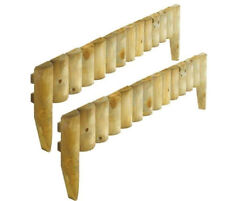 Wooden Border Fixed Picket Fence Edge Garden Outdoor Lawn Edging Size 1m x 15cm